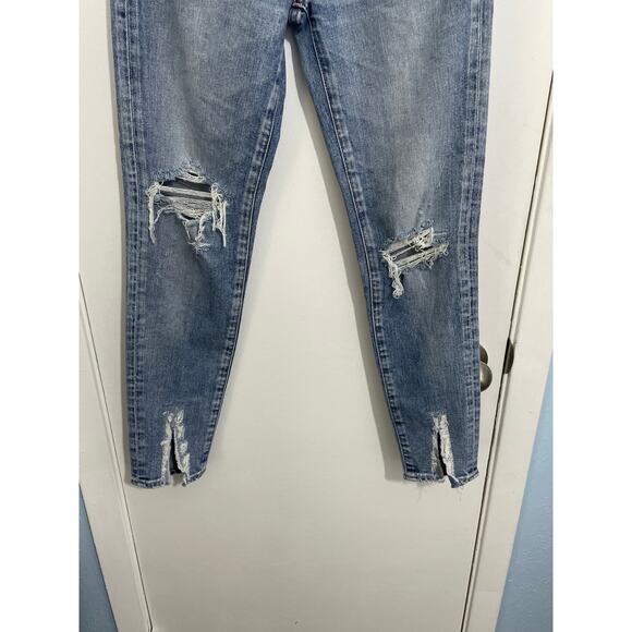 Moussy Vintage Jeans Size 24 MV Ithan Mid Rise Skinny Ankle Slits Festival - Picture 5 of 10